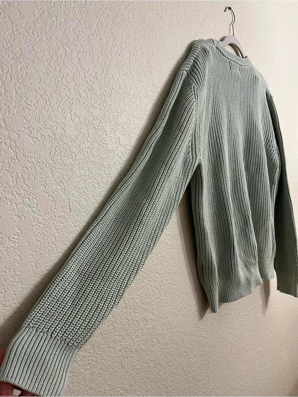 Effulgence Chunky Ribbed Knit Crewneck Sweater Pale Mint
